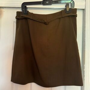 Theory Brown A-Line Mini Skirt for Work